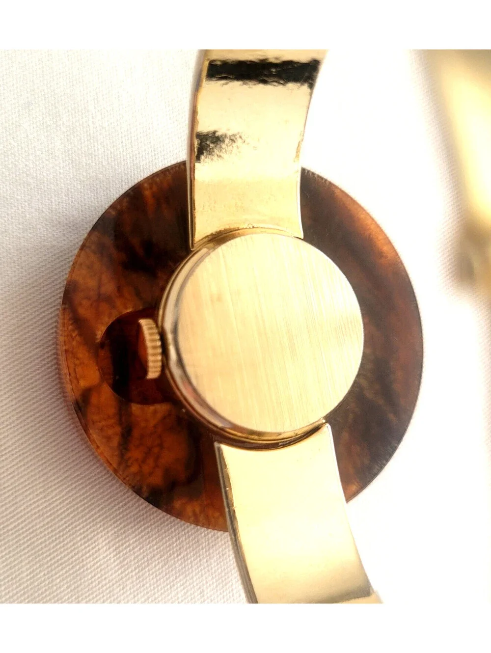 Vintage Marcel Boucher Amber Lucite Cuff Bracelet Watch 17 Jewels Parts Repair